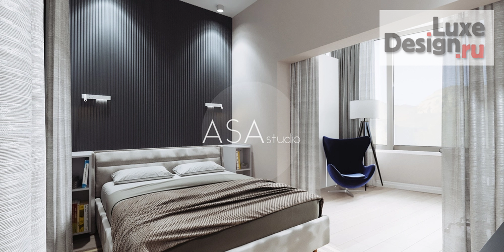 Дизайн интерьера трехкомнатной квартиры "Проект квартиры 96 кв.м. ЖК Акватория г. Геленджик Год завершения проекта: 2020 Стоимость проекта: 3 500 001 - 7 000 000 ₽ Страна: Россия" (фото 7)