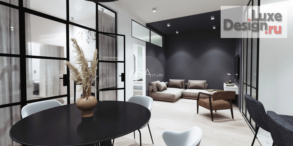 Дизайн интерьера трехкомнатной квартиры "Проект квартиры 96 кв.м. ЖК Акватория г. Геленджик Год завершения проекта: 2020 Стоимость проекта: 3 500 001 - 7 000 000 ₽ Страна: Россия" (фото 3)