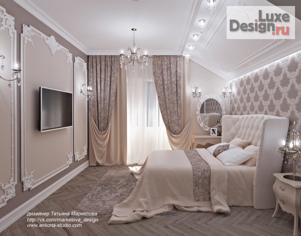 Дизайн интерьера спальни "Спальня в пудровых оттенках" (фото 2)