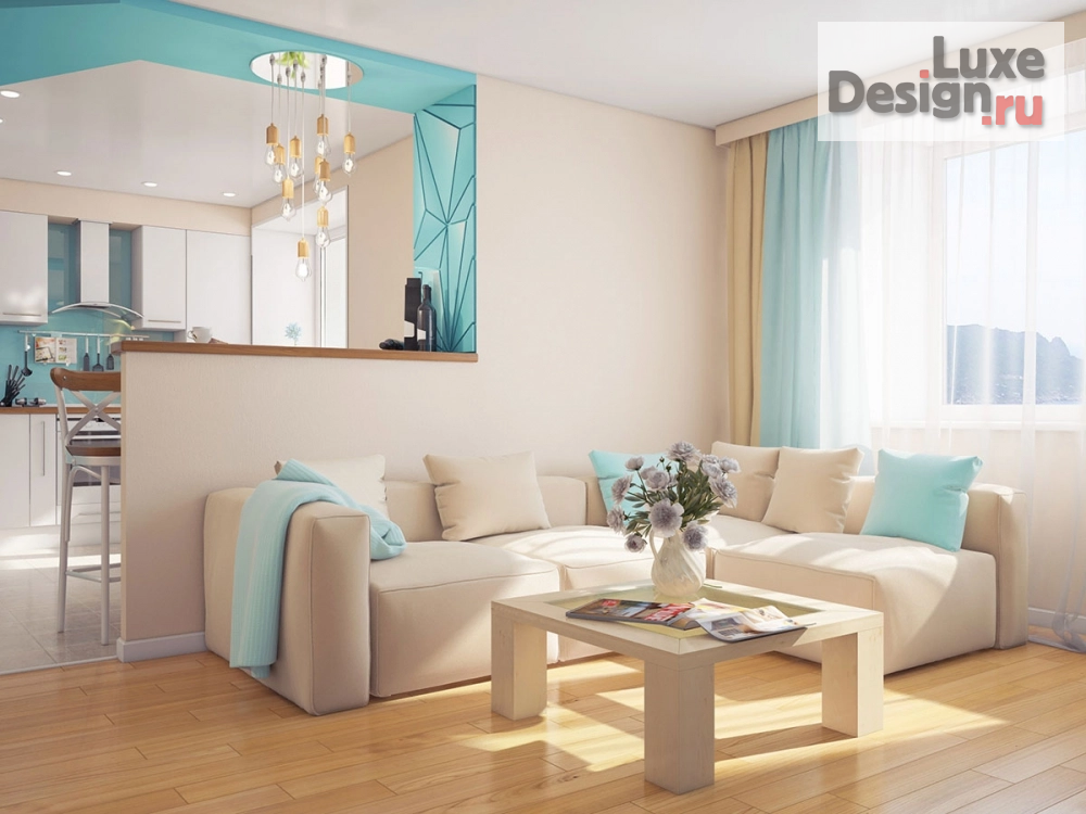 Дизайн интерьера комнаты "Кухня-гостиная" (фото 2)