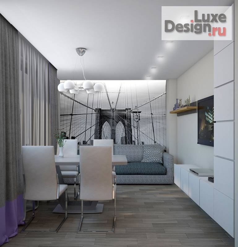 Дизайн интерьера трехкомнатной квартиры "Интерьер трехкомнатной квартиры, ул. Левобережная" (фото 2)