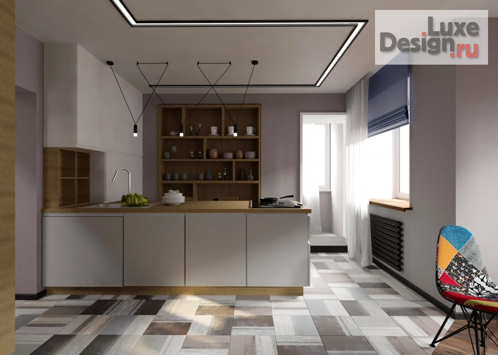 Дизайн интерьера четырехкомнатной квартиры "Проект 4-х комнатной двухуровневой квартиры, Казанское шоссе, Нижний Новгород" (фото 4)