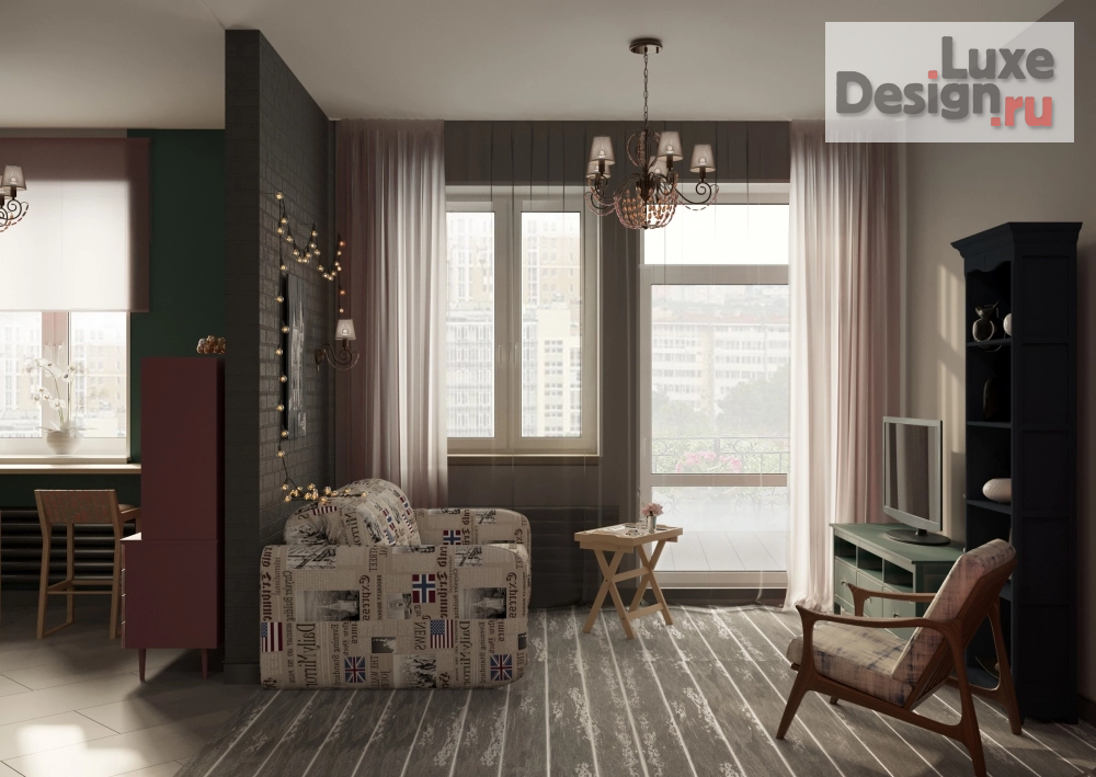 Дизайн интерьера квартиры студии "Проект квартиры-студии из бабушкиной квартиры" (фото 4)