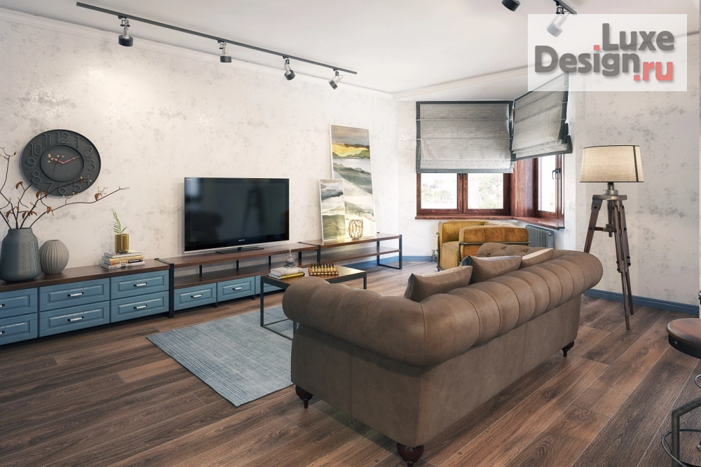 Дизайн интерьера двухкомнатной квартиры "Лофт. Гавань для двоих" (фото 3)