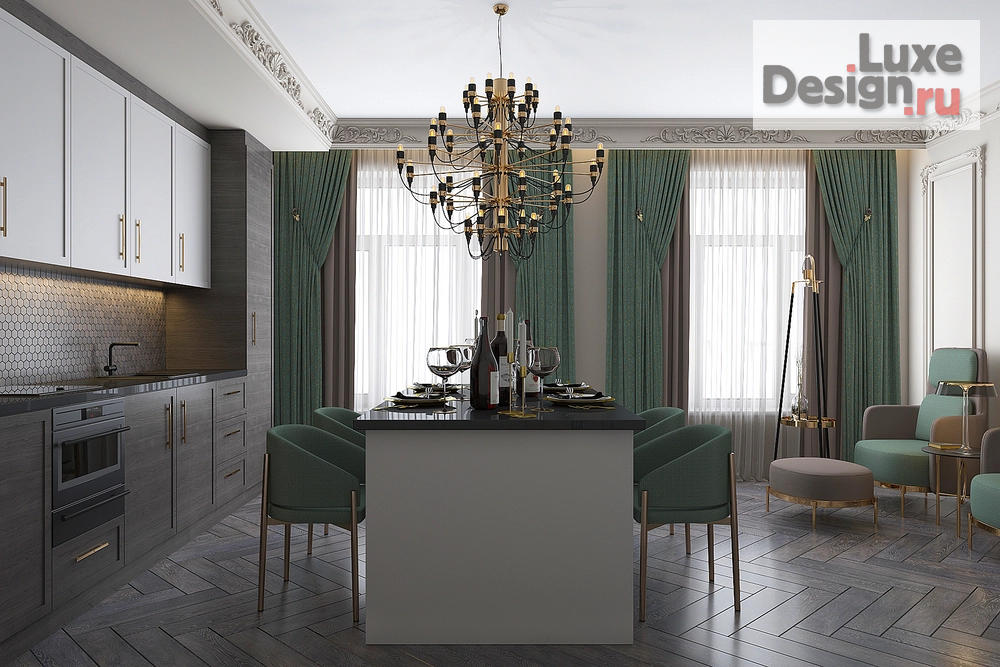 Дизайн интерьера коттеджа "Современная классика" (фото 10)