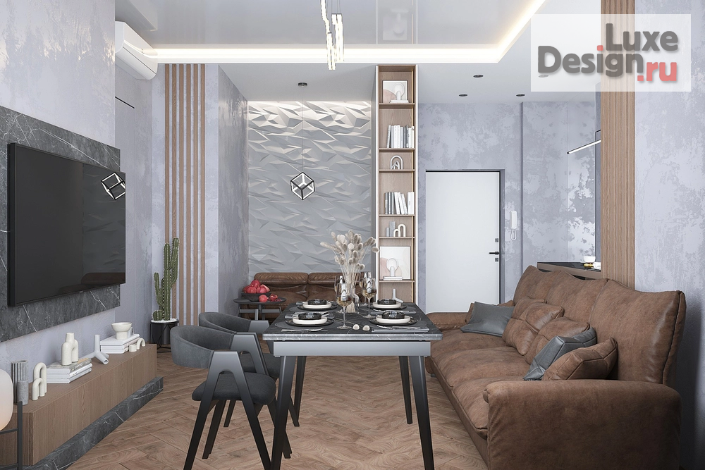 Дизайн интерьера двухкомнатной квартиры "Фактура" (фото 13)