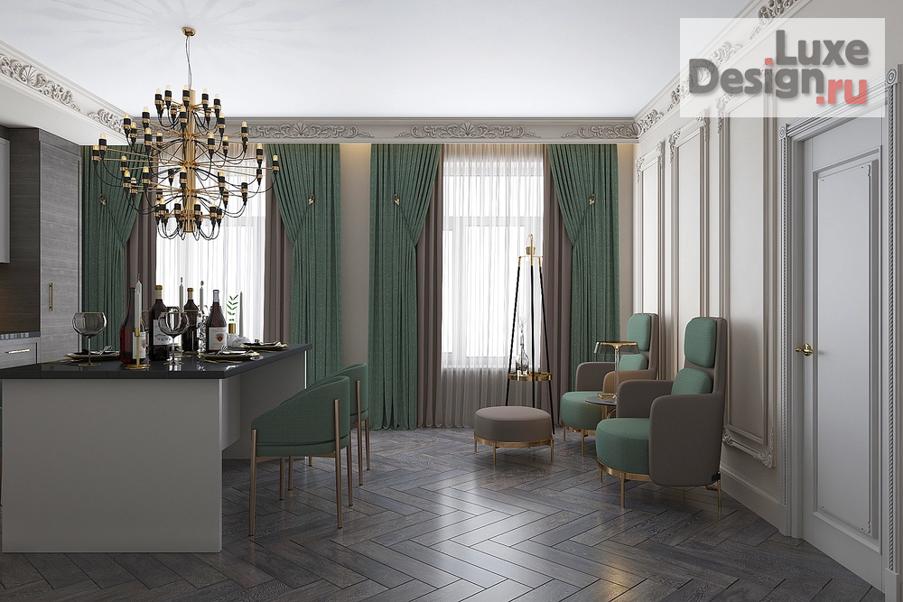 Дизайн интерьера коттеджа "Современная классика" (фото 1)