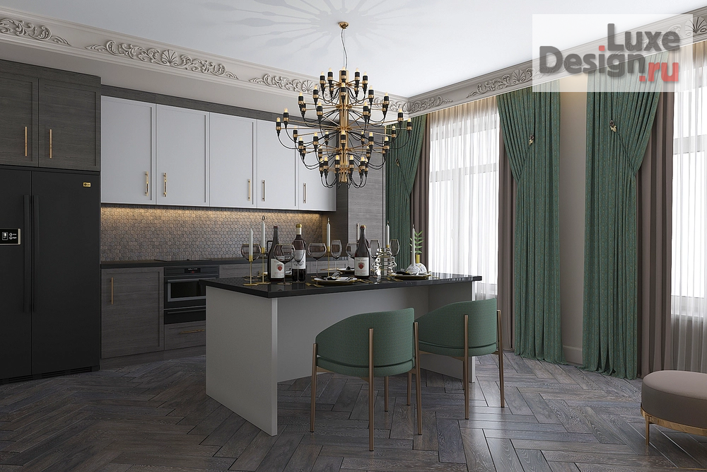 Дизайн интерьера коттеджа "Современная классика" (фото 2)