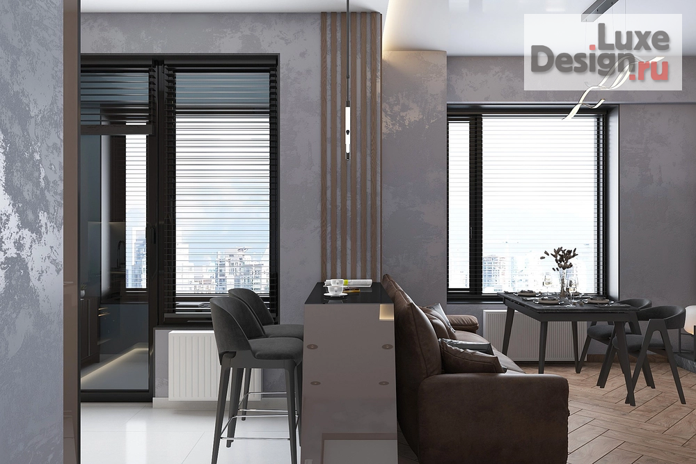 Дизайн интерьера двухкомнатной квартиры "Фактура" (фото 3)