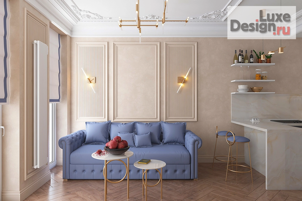 Дизайн интерьера однокомнатной квартиры "Breath of color" (фото 7)