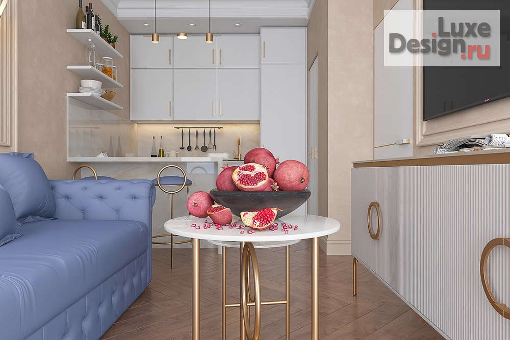 Дизайн интерьера однокомнатной квартиры "Breath of color" (фото 8)