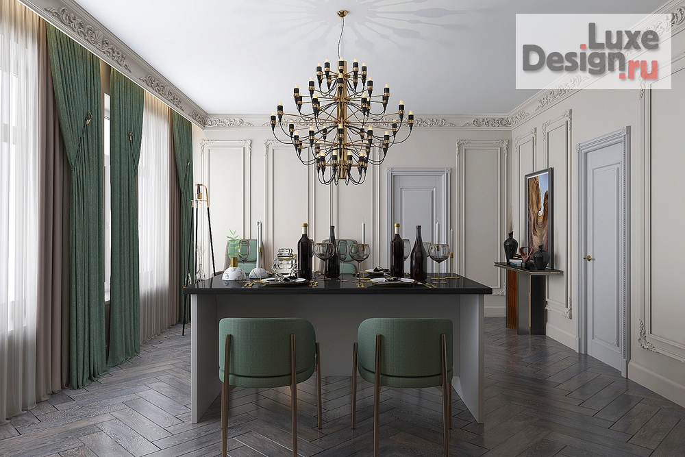 Дизайн интерьера коттеджа "Современная классика" (фото 9)